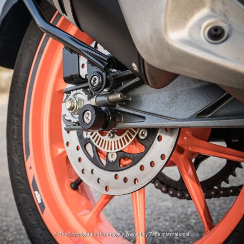 Rear Paddock Spools With Swing Arm Protector Silver Ktm Duke 250/390