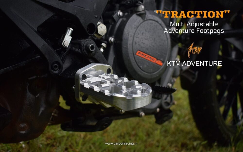 Traction Adjustable Adv390 Footpegs Carbon Racing