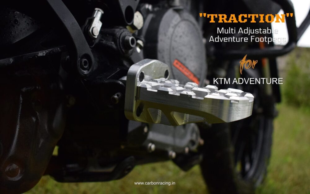 Traction Adjustable Adv390 Footpegs Carbon Racing