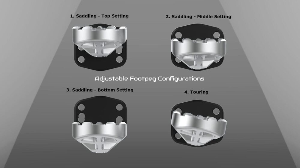Traction Adjustable Adv390 Footpegs Carbon Racing