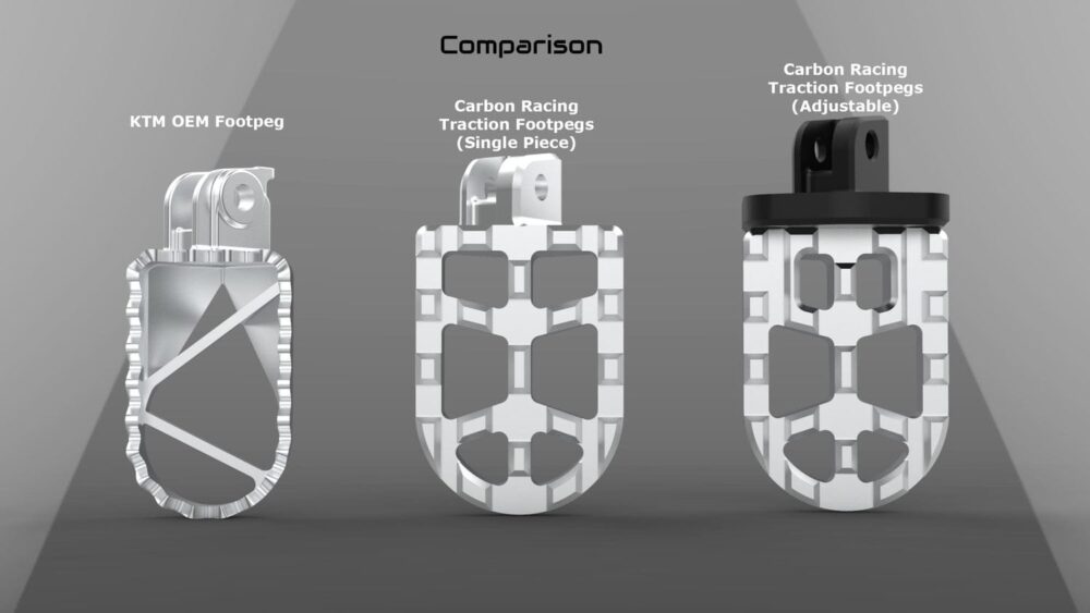 Traction Adjustable Adv390 Footpegs Carbon Racing