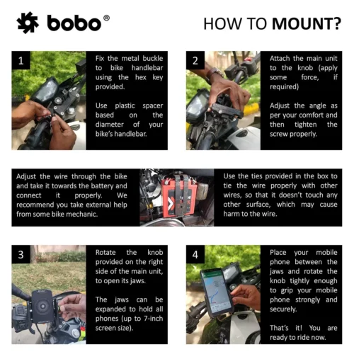 Bobo Bm12 Bike Phone Holder With Fast 15W Wireless
