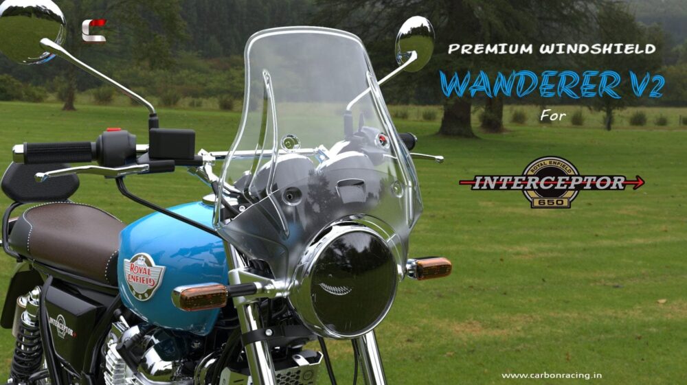 Premium Windshield For Royal Enfield Interceptor Clear