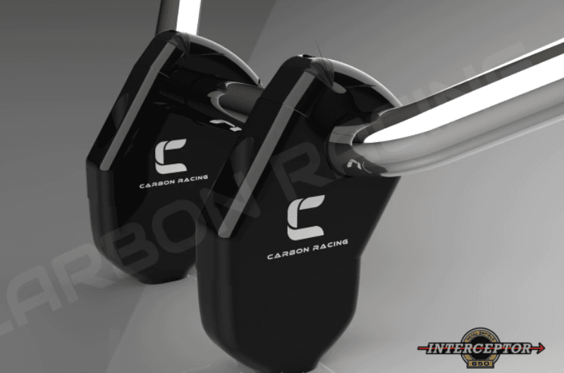 Angled Aluminum Handlebar Risers For Interceptor 650 Matte Black