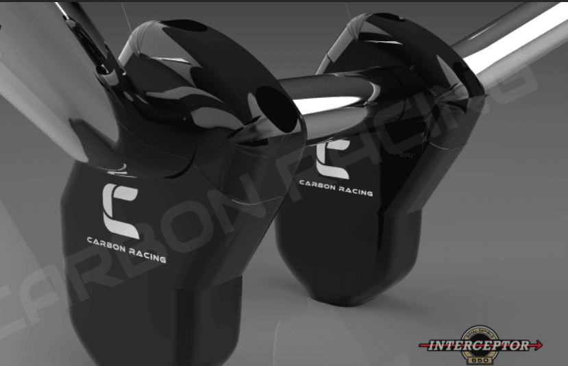 Angled Aluminum Handlebar Risers For Interceptor 650 Matte Black