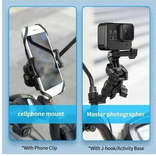 Motorcycle Rear View Mirror Clamp Mount With Quick Release Adapter