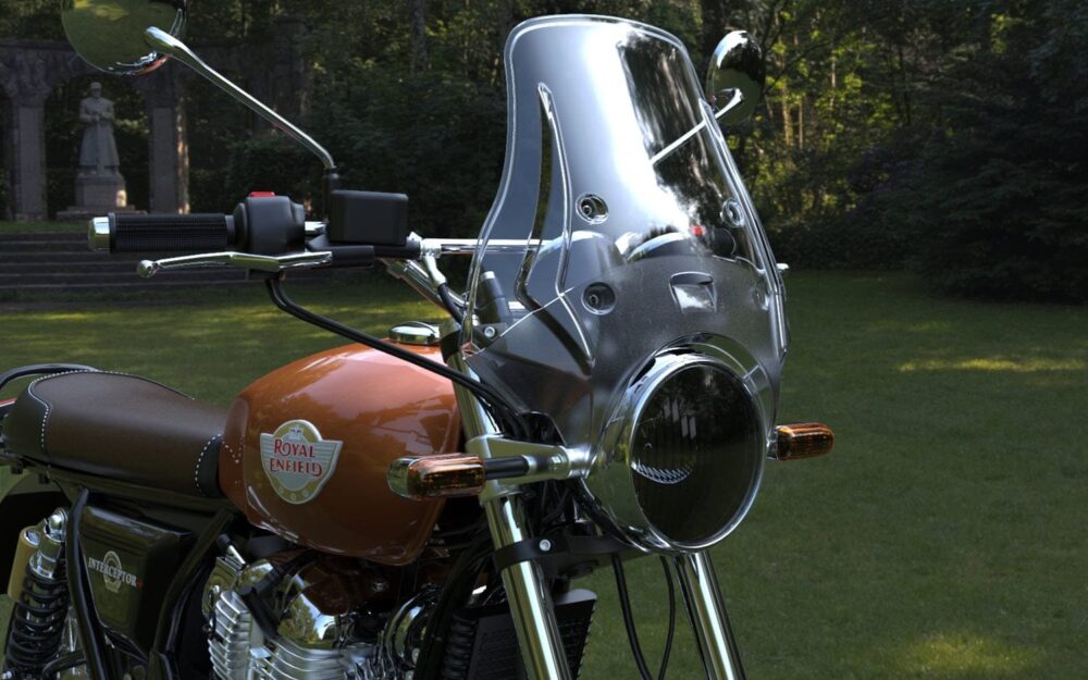 Premium Windshield For Royal Enfield Interceptor Clear