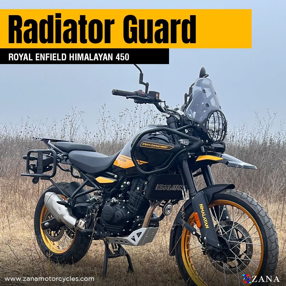 Radiator Guard Black With Himalayan Logo For Himalayan 450