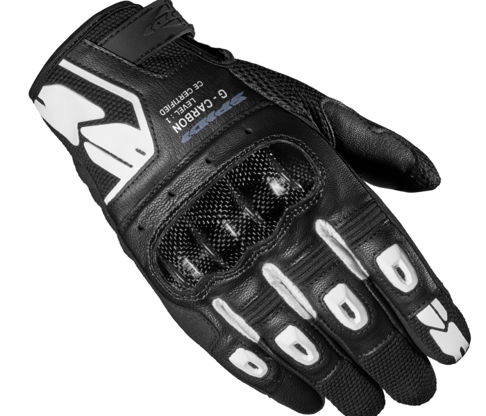 Spidi G Carbon Black White Gloves