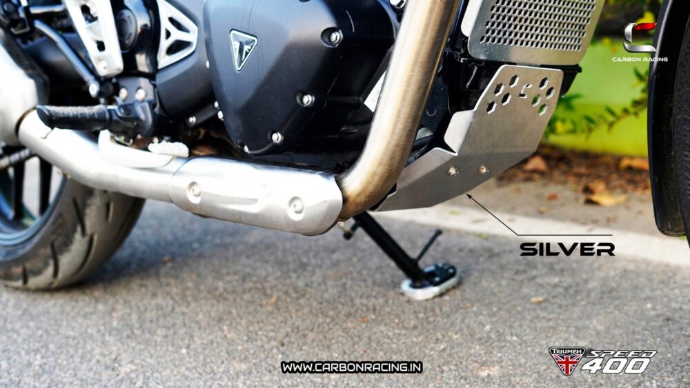 Premium Aluminium Bash Plate Skid Plate For Triumph Speed 400 Black