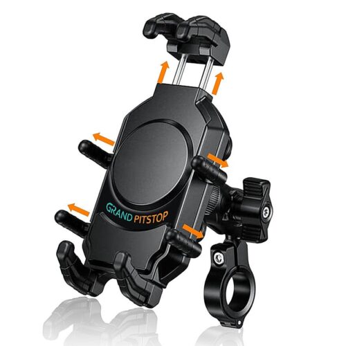 4-Sided Grip Mobile Holder With Anti Vibration Anti Theft Handlebar Mount