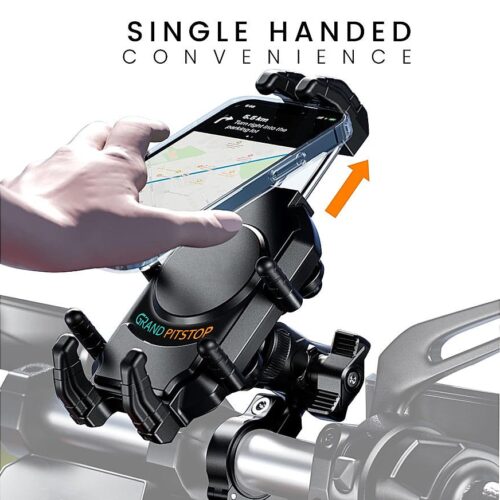 4-Sided Grip Mobile Holder With Anti Vibration Anti Theft Handlebar Mount