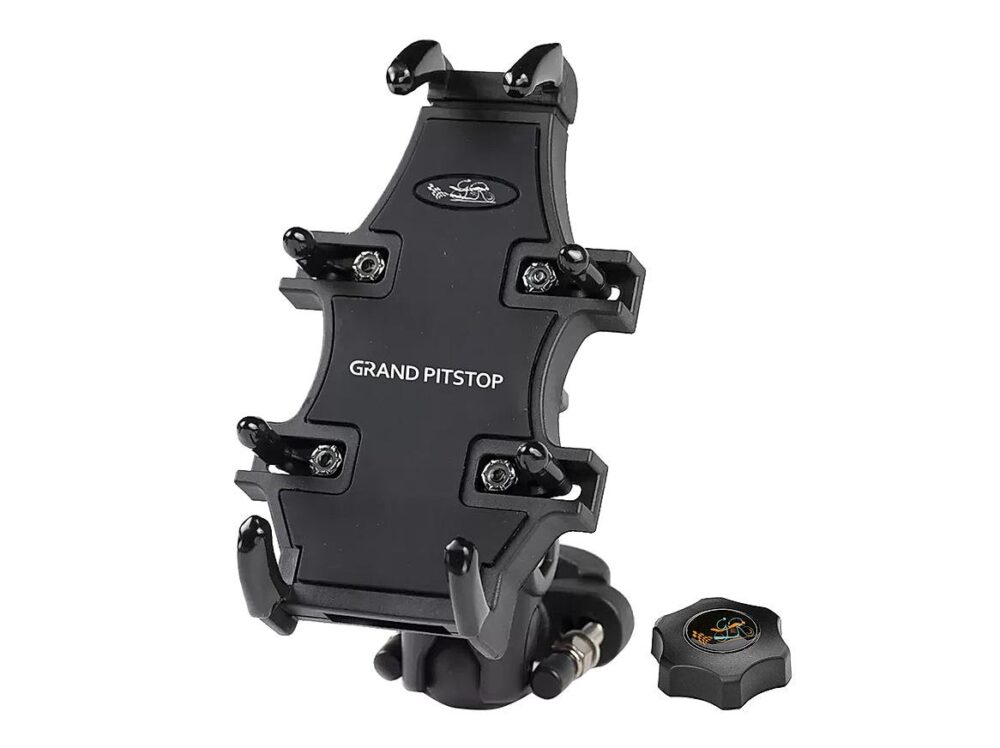 4-Sided Grip Mobile Holder with Anti Theft Handlebar Mount