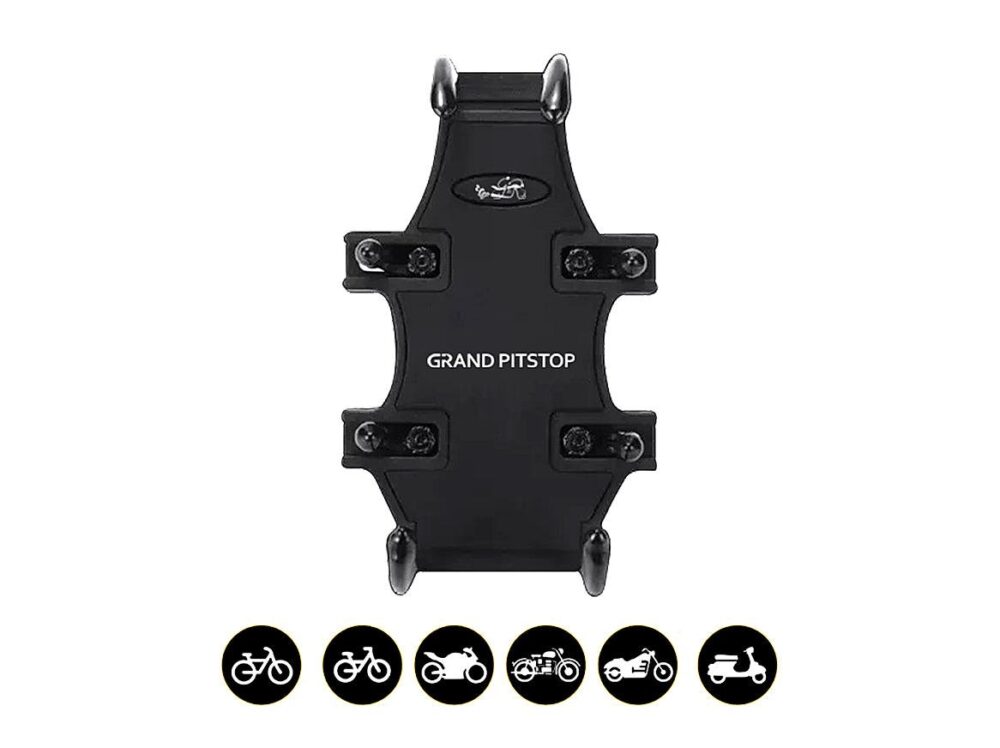 4-Sided Grip Mobile Holder with Anti Theft Handlebar Mount