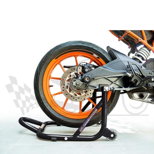 Dismantable Rear Paddock Stand with Skate Wheels  Black Bike Wt upto: 450 kgs