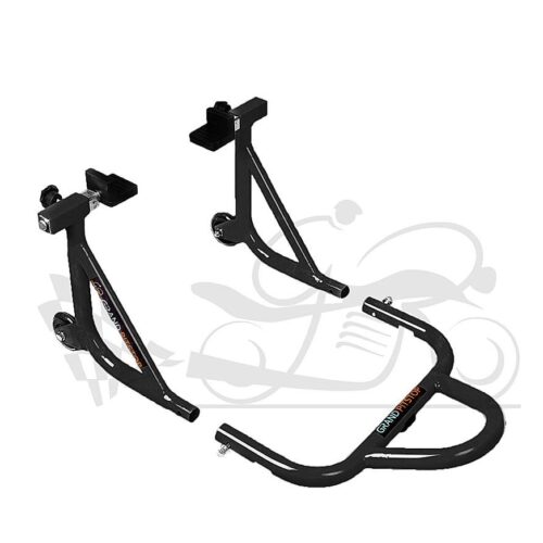 Dismantable Rear Paddock Stand with Skate Wheels  Black Bike Wt upto: 450 kgs