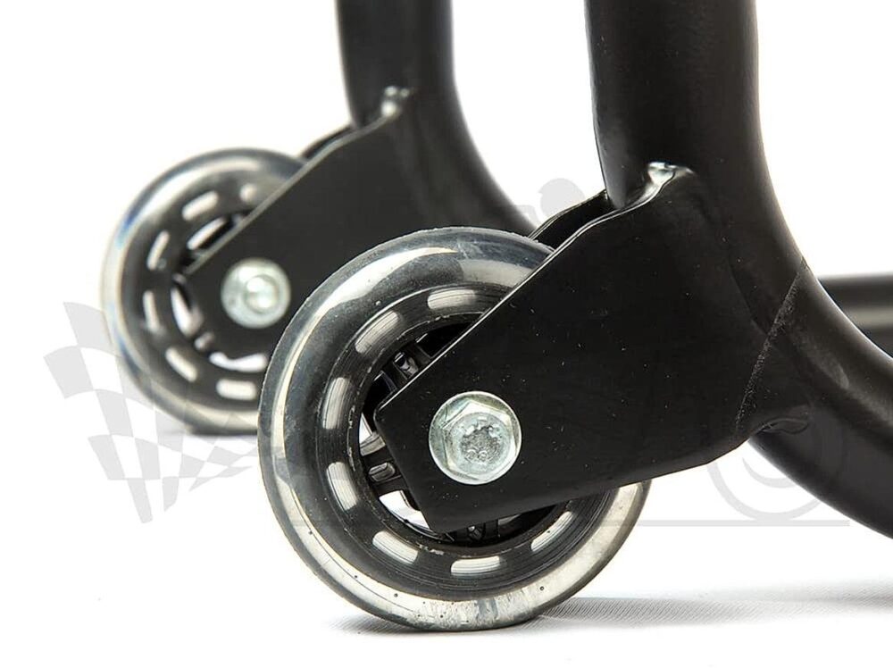 Dismantable Rear Paddock Stand with Skate Wheels  Black Bike Wt upto: 450 kgs