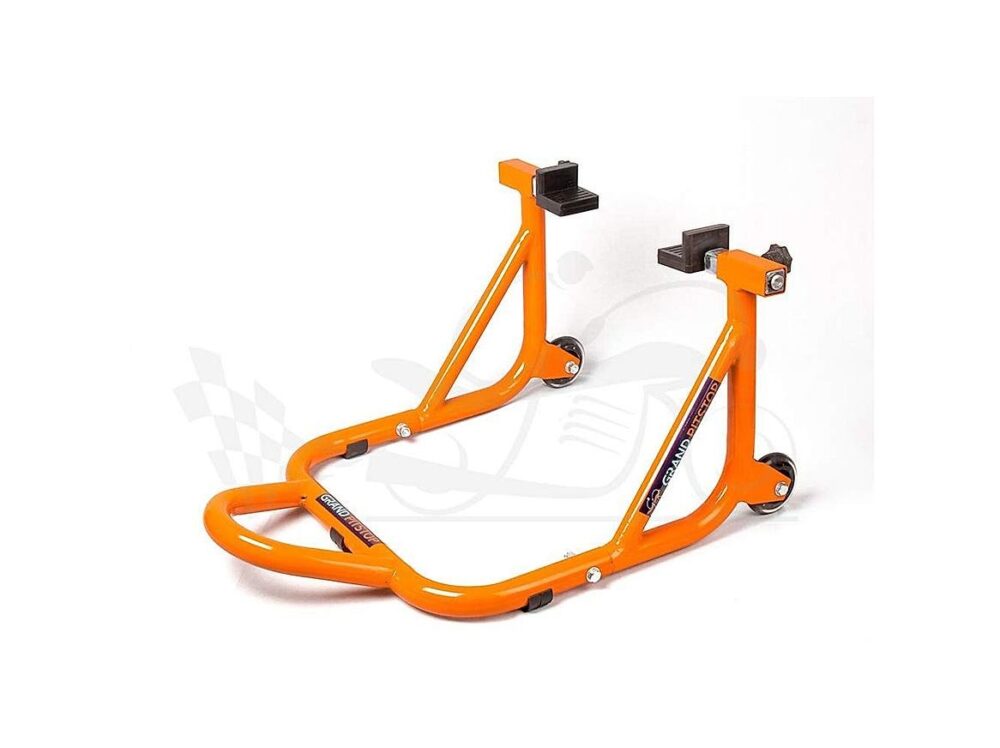 Dismantable Rear Paddock Stand with Skate Wheels Orange