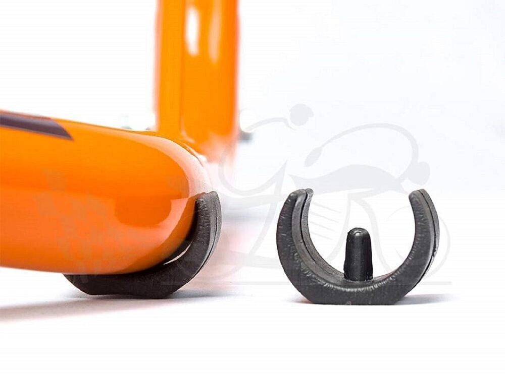 Dismantable Rear Paddock Stand with Skate Wheels Orange